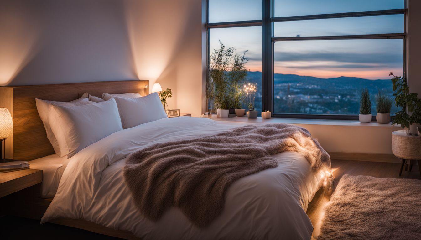 A cozy bed with different people and styles in a bustling atmosphere.