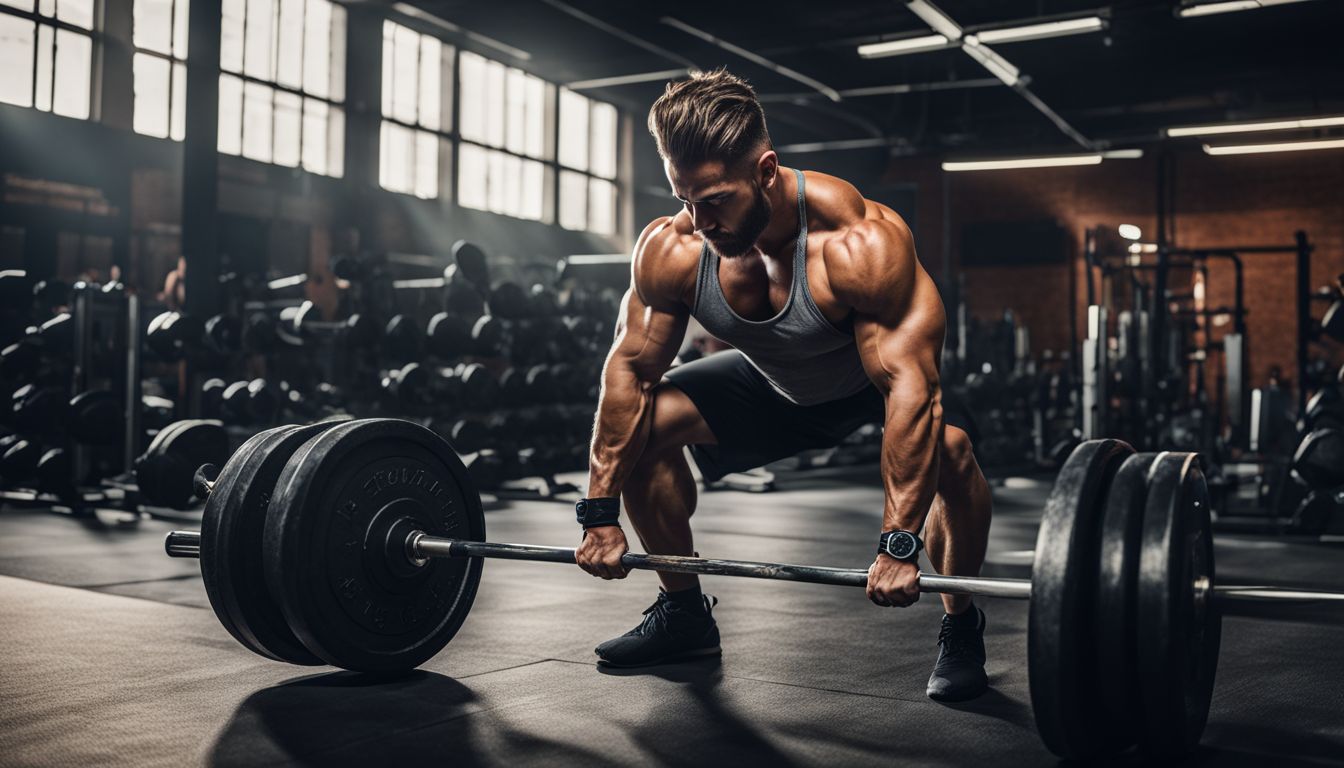 A man working out in a well-equipped gym with different styles.